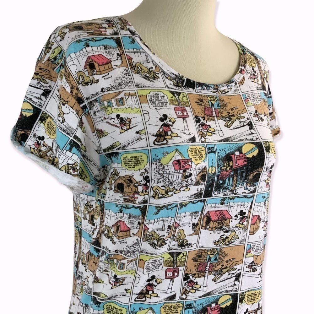 DISNEY Mickey Mouse Comic Strip Tee T-Shirt Size S
